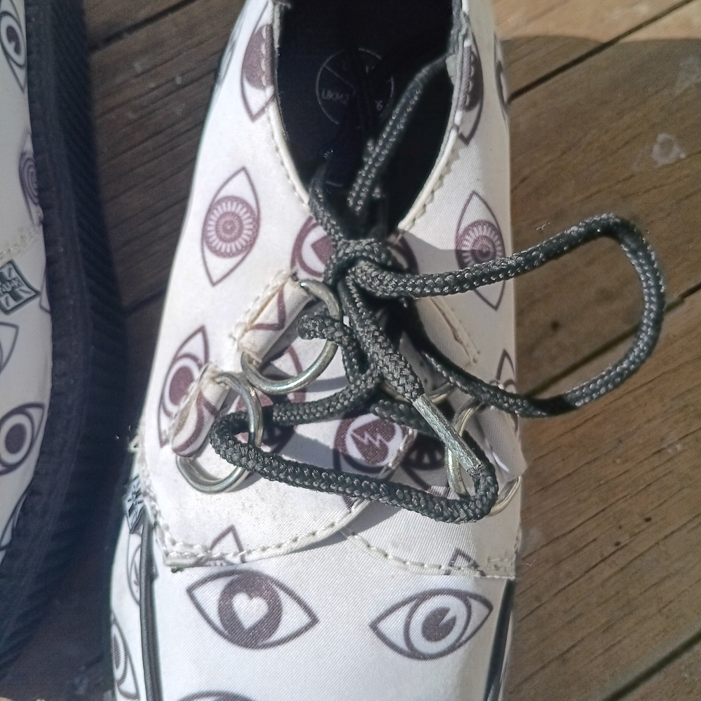 T.U.K Black and White Eye Print Platform Shoes - Picture 2 of 6